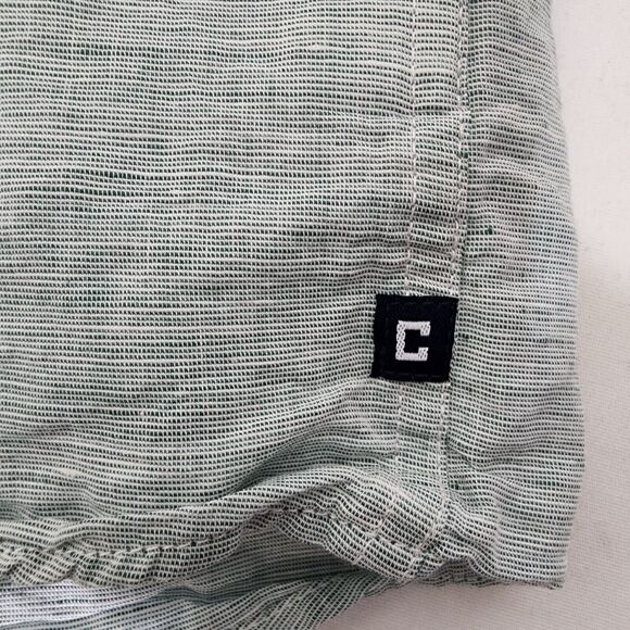 Chaps Mens Shirt Size XL Linen Cotton Green Button Up Short Sleeve Casual Beach - Picture 10 of 13